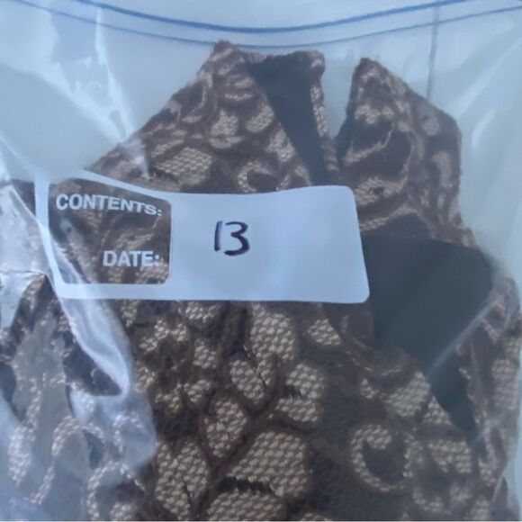 Vtg Studio Y Lace Babydoll Midi Dress Sz L Dark Cottagecore Whimsigoth Tie-back - Picture 13 of 13